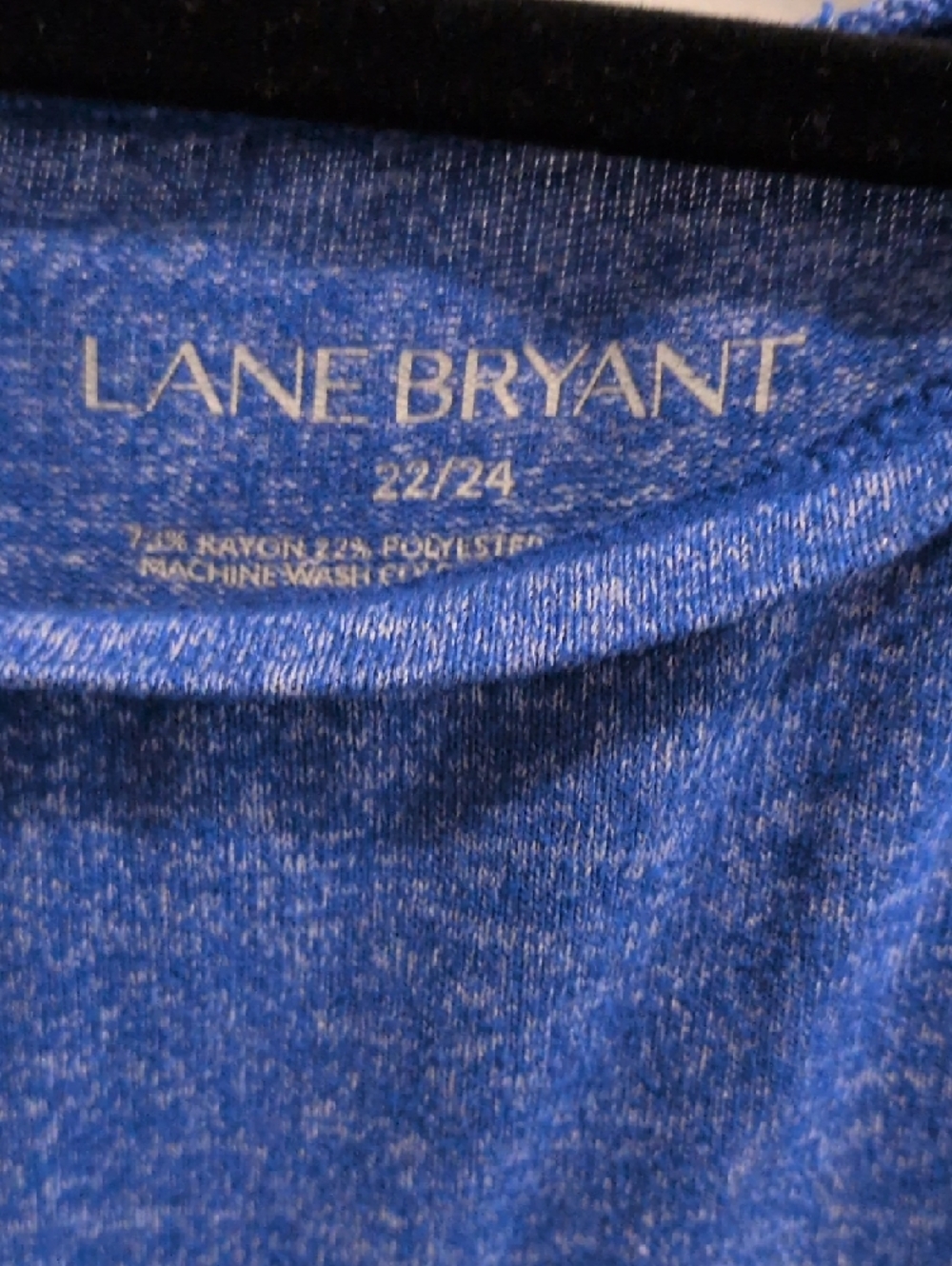 Lane Bryant Heathered Royal Blue Short Sleeve Top - Picture 2 of 5